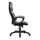 Sedia da Gaming Altezza Regolabile in Similpelle Bianco e Nero 