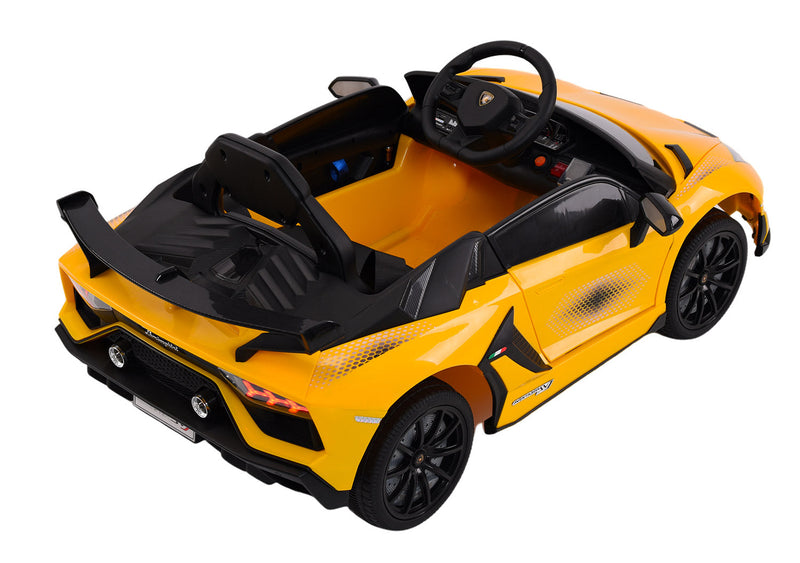 Macchina Elettrica per Bambini 12V con Licenza Lamborghini Aventador SVJ Small Giallo