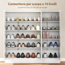 Scarpiera Slim da Ingresso per 25-30 Paia di Scarpe 106,4x34x108,5 con Ante a Chiusura Ammortizzata in MDF Bianco Lucido      
