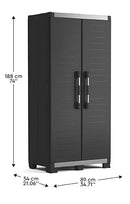 Armadio da Esterno 3 Ripiani 89x54x188H cm in Plastica Keter XL Garage Alto Nero