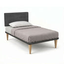 Letto 1 Piazza e Mezza con Rete Rivestita Microfibra Grigio Tessis Testata Vertical Varie Misure