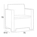 Set Salotto da Giardino Divano 2 Poltrone e Tavolino con Cuscini in Plastica Marrone