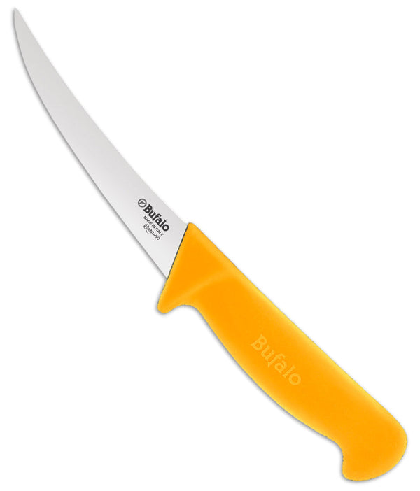 sconto Couteau à désosser courbe Lame 13 cm Buffalo S102/13 Manche Jaune