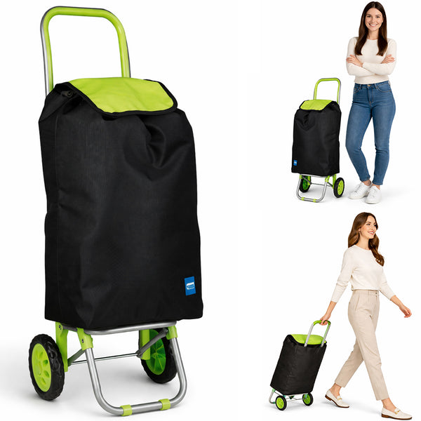 sconto Carrello per la Spesa Poseidon Trolley con Rivestimento Termico 36x30x90 cm e Ruote Verde