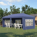 Gazebo da Giardino  Regolabile in Altezza con Pareti Removibili 6x3m in Acciaio e Poliestere Blu