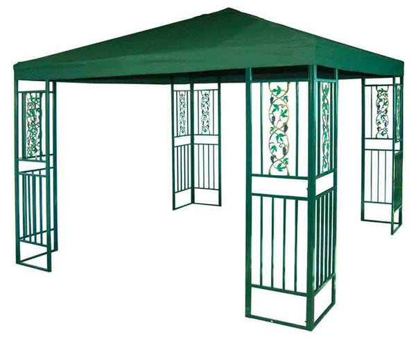 sconto Tonnelle de Jardin 3x3m en Métal Vert Morille Fer