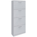 Scarpiera Salvaspazio 4 Ante a Ribalta 63x24x150h cm in Melaminico Bianco Cemento