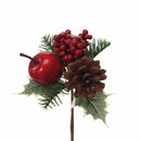 Set 24 Pick con Mele e Bacche H15 cm Rosso
