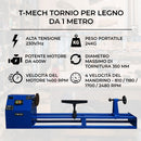 Tornio per Legno da Banco 400W 147x36x21 cm con 6 Scalpelli