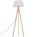 Lampada da Terra con Treppiede Paralume in Tessuto Crema 146 cm 