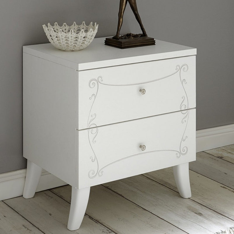 Set 2 Comodini 51x39x56 cm Ararat bianco