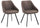 Lot de 2 Chaises 51x44x77 cm en Simili Cuir Marron