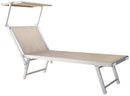 Set 2 Lettini Prendisole da Giardino 186x60x38 cm in Alluminio e Textilene Sabbia