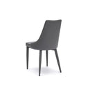 Set 2 Sedie 46x46xH91 cm in Similpelle e Metallo Myriam Grigio scuro