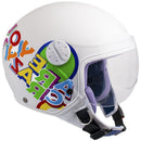 Casco Demi-Jet per Bambini Visiera Sagomata CGM Sport 205G Bianco Metal YS - (49-50 cm)