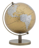 Mappamondo Arancione Ø20x28 cm Metallo e Plastica Oro Ruggine e Argento