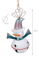 Set 2 Palle di Natale da Appendere Ø 11 cm in Metallo Tiffany Bianco