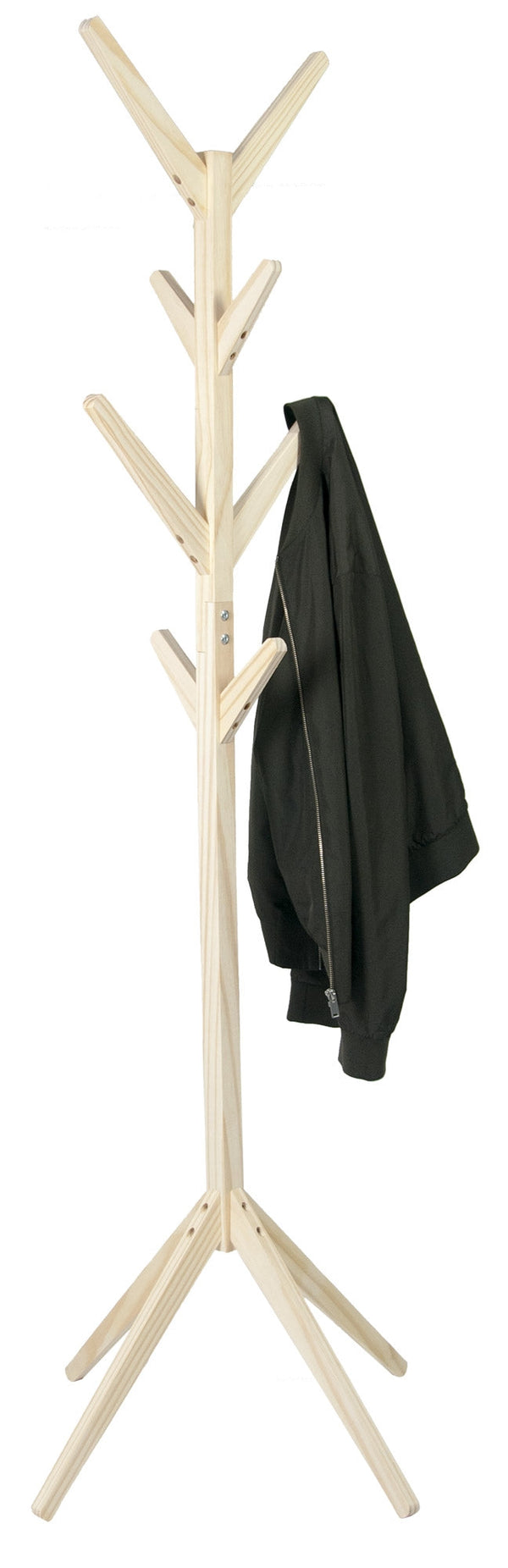 sconto Portemanteau Bois Massif 45x45x175 cm Fumer Arrow Pin Naturel