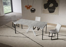 Consolle Allungabile 90-196x40x77 cm Saki Small Cemento Gambe Bianche 