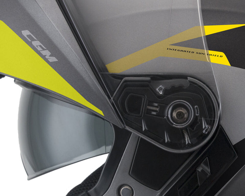 Casco Integrale per Scooter Visiera Lunga CGM Dresda 508G Giallo Fluo Opaco Varie Misure