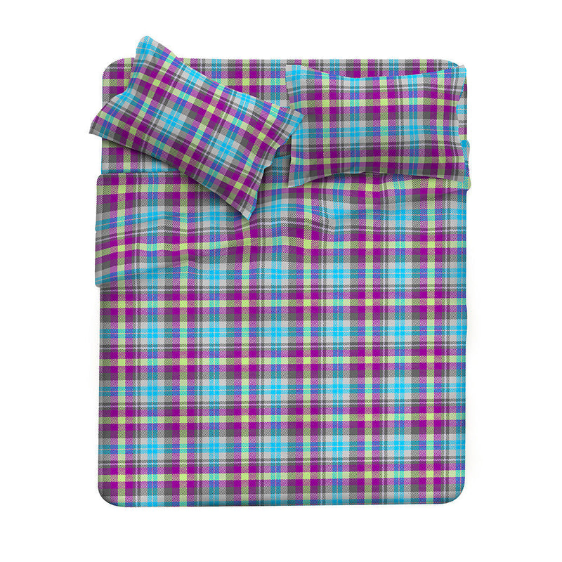 Set lenzuola stampa sopra Sotto e Federe Scozzese