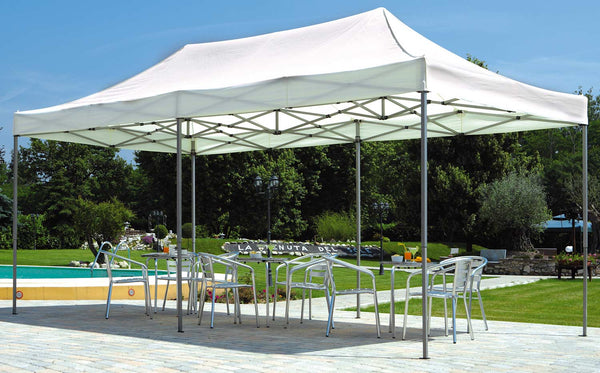 sconto Tonnelle de Jardin Pliante en Aluminium 3X6m Vorghini Flexible Blanc