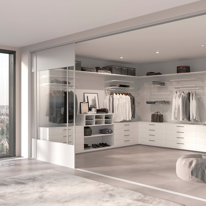 Set 2 Cestelli 78,9x35,4x11,6 cm con Supporti in Acciaio Emuca Bianco