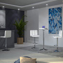 Set 2 Sgabelli 44x38x63/82 cm in Ecopelle con Base Cromata Bianco