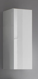 Parete Attrezzata Mobili Soggiorno 3 Pensili 1 Vetrina in Melaminico Laccato 272x36x200cm TFT Primo Bianco