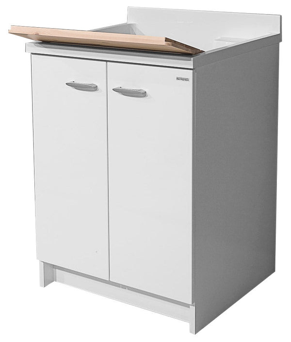 Meuble Lavabo 60x60x85cm 2 Portes Planche Bois Montegrappa Marella Blanc avec Panier acquista