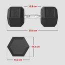 Set di Manubri da 2x20 kg con Impugnatura Antiscivolo in Metallo Nero      