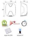 Asciugamani Elettrico con Fotocellula 1450W Vama Laser Flow UV Basic BF Grigio