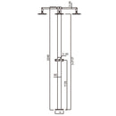 Doccia da Giardino ad Acqua Fredda in Acciaio Inox con 3 Soffioni Sined Cerbero  