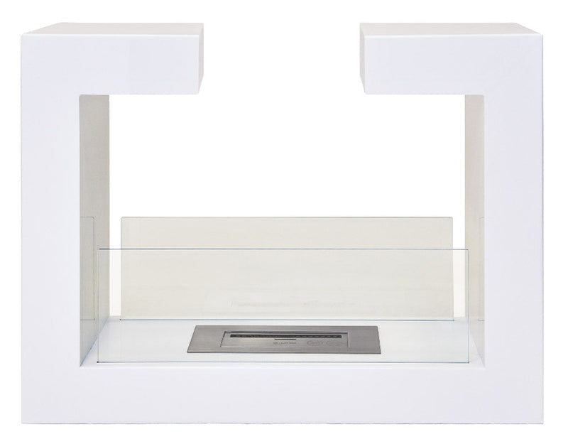 Camino a Bioetanolo da Pavimento 78x58x25 cm Omega Bianco