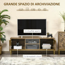 Mobile TV 2 Ante 2 Ripiani 145x39x55 cm in Truciolato e Acciaio Marrone