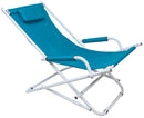 Sedia Sdraio Basculante Pieghevole 98x61x72 cm in Acciaio e Tessuto Oxford 600D Turchese