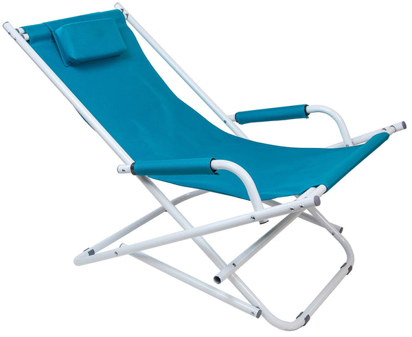 Chaise Longue Pliante 98x61x72 cm en Acier et Tissu Oxford 600D Turquoise online