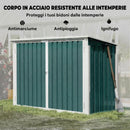 Capanno da Giardino Organizer per Bidoni Spazzatura 179,5x108x129,5 cm in Acciaio Zincato Verde      