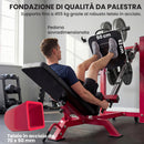 Stazione Fitness Leg Press Machine Macchina Regolabile per Gambe e Squat con Ruote Rosso      