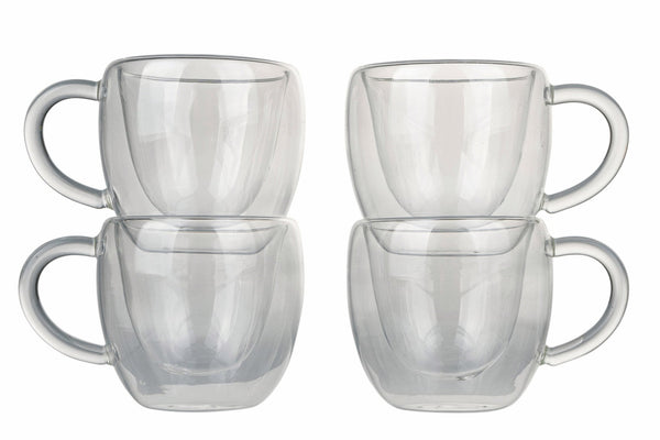 online Ensemble de 4 tasses à café avec anse en verre gainé 90 ml VdE Tivoli 1996 Moka