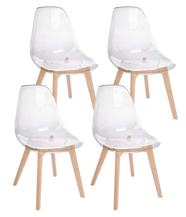 Lot de 4 chaises 52x47x82h cm Easy Transparent sconto