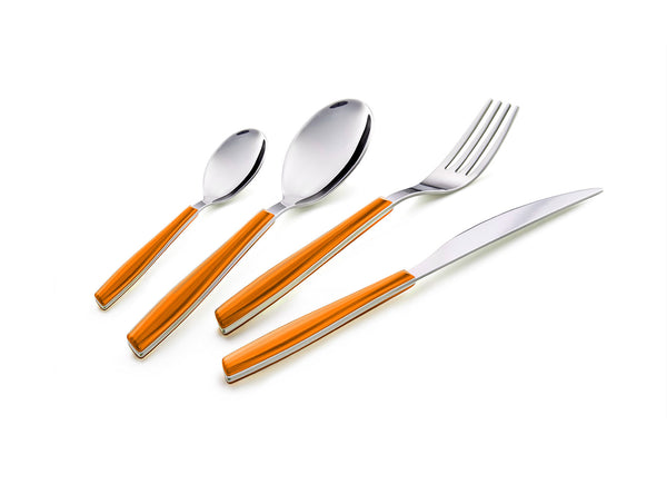 Servizio Set di Posate 24 Pezzi in Acciaio Eme Wave Arancio 21 online