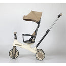Passeggino Triciclo 70x30x96 cm con Sedile Girevole 360° Trasformabile in Bicicletta Pedagogica Bianco e Beige    