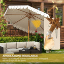 Ombrellone da Giardino Ø264x240 cm Inclinabile con Prese d'Aria Crema   