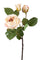 Lot de 4 roses artificielles romantiques à 3 branches hauteur 48 cm Beige