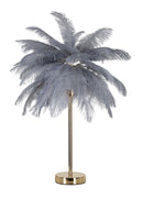 Lampada da Tavolo Palm Grigia Ø40x55 cm in Ferro e Plastica Oro e Grigio      