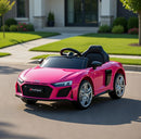 Macchina Elettrica per Bambini 12V Licenza Ufficiale Audi R8 New Spyder con Telecomando e Sedile in pelle Rosa