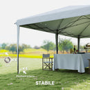 Gazebo da Giardino Pop-up 6x3 m Pieghevole Tendone in Poliestere Oxford Bianco      