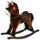Cheval à bascule pour enfants en peluche avec sons marron foncé
