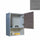 Pensile Bagno Lavanderia con 1 Anta e Vano a Giorno 43x27x58 cm in Nobilitato Grigio Cemento